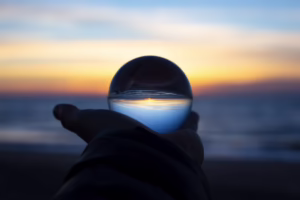 vision globe at sunset