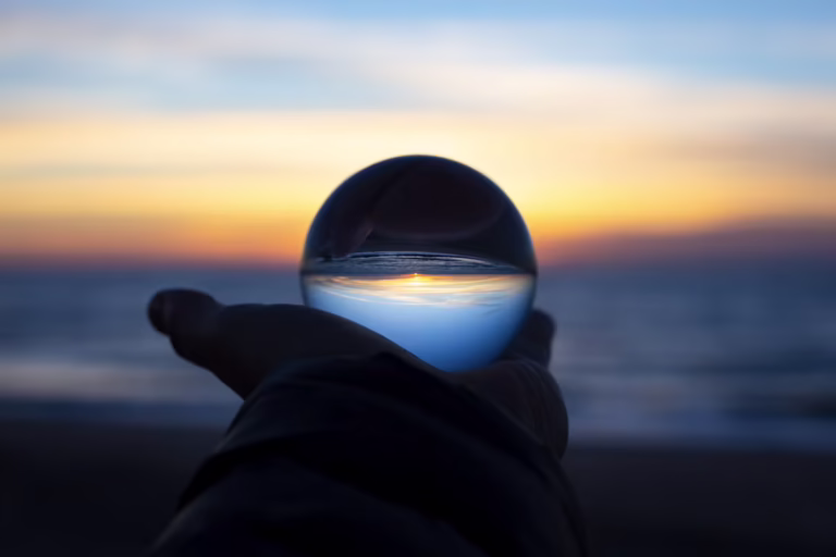 vision globe at sunset